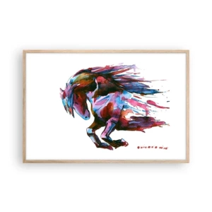 Plakat i ramme af lyst egetræ - I henrykkelse - 91x61 cm