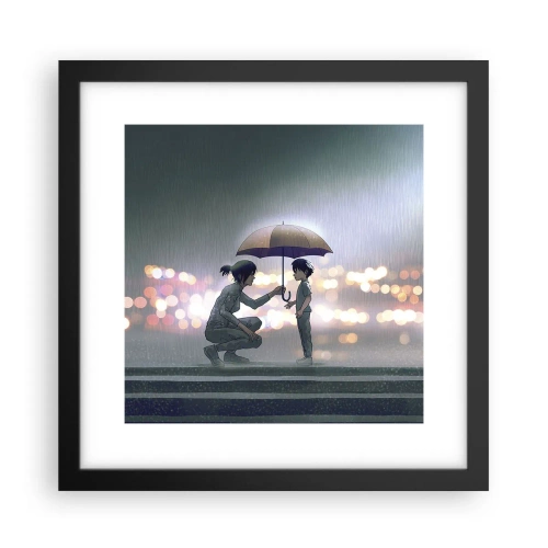 Plakat i sort ramme - Og alt er godt nu - 30x30 cm