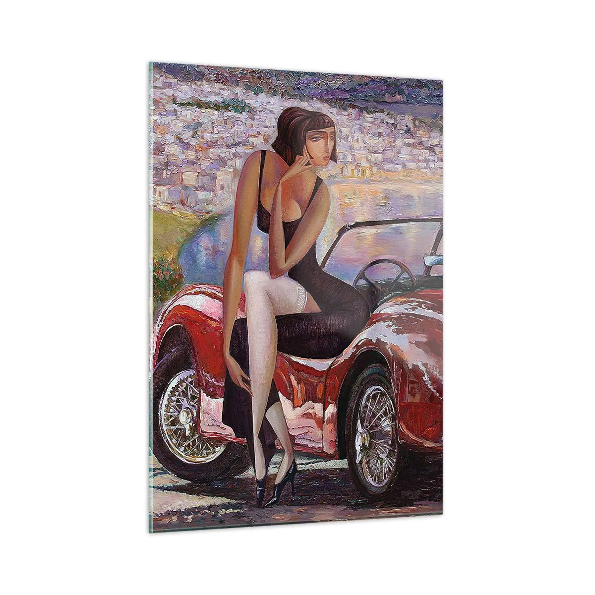 Billede på glas - Sommer? Kun på Riviera - 50x70 cm