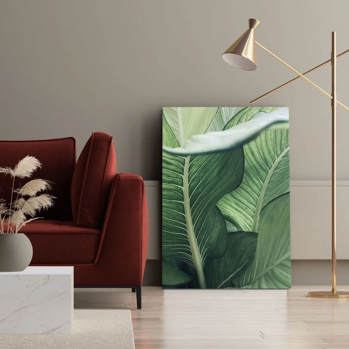 Lærredstryk - Billede på lærred - Livet er intenst grønt - 70x100 cm