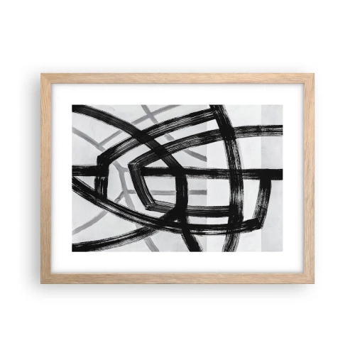 Plakat i ramme af lyst egetræ - Opbygning af dybde - 40x30 cm