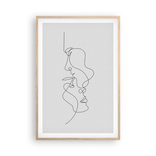 Plakat i ramme af lyst egetræ - Gløderne af glubende begær - 61x91 cm