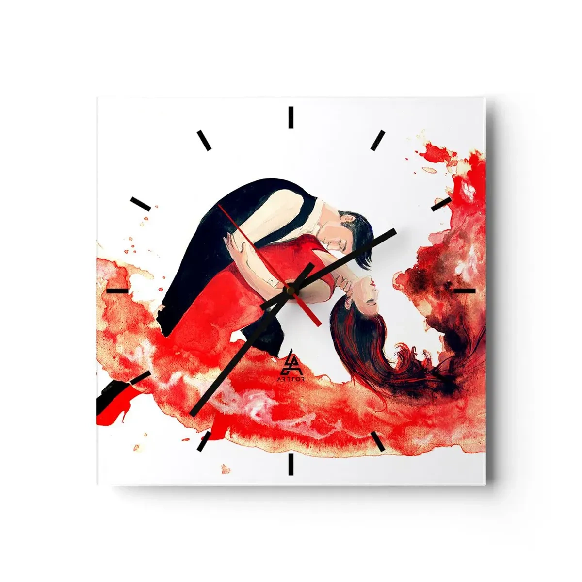 Vægur, Uret - Tango - en sensuel bølge - 40x40 cm