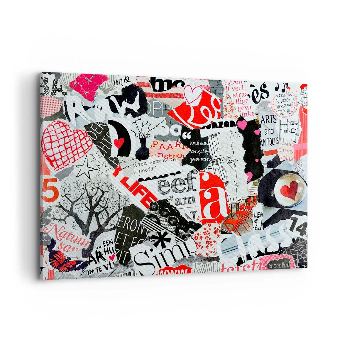 Lærredstryk - Billede på lærred - Hipster collage - 100x70 cm