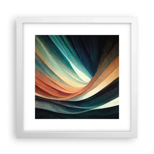 Plakat i hvid ramme - Vævet af farver - 30x30 cm