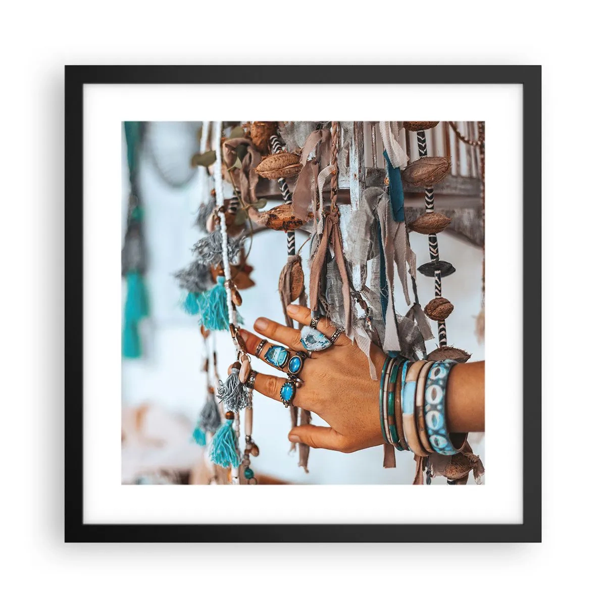 Plakat i sort ramme - Lokale skatte - 40x40 cm