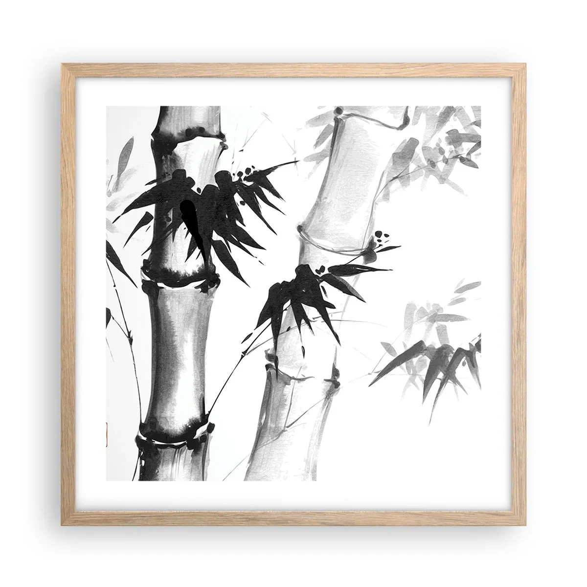 Plakat i ramme af lyst egetræ - Nærbillede af Orienten - 50x50 cm