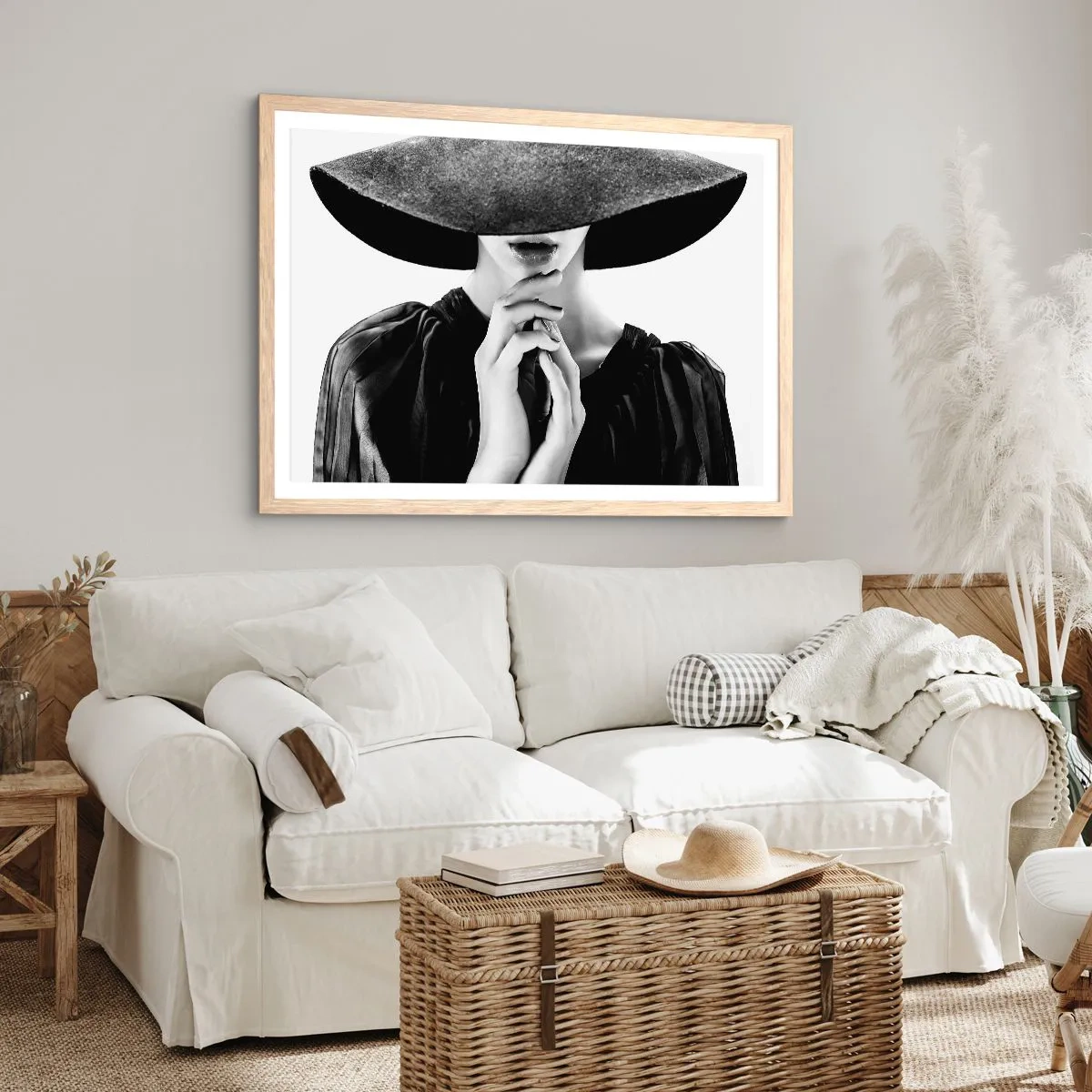 Plakat i ramme af lyst egetræ - Usynlig skønhed - 91x61 cm