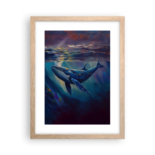 Plakat i ramme af lyst egetræ - Velkommen til min verden - 30x40 cm