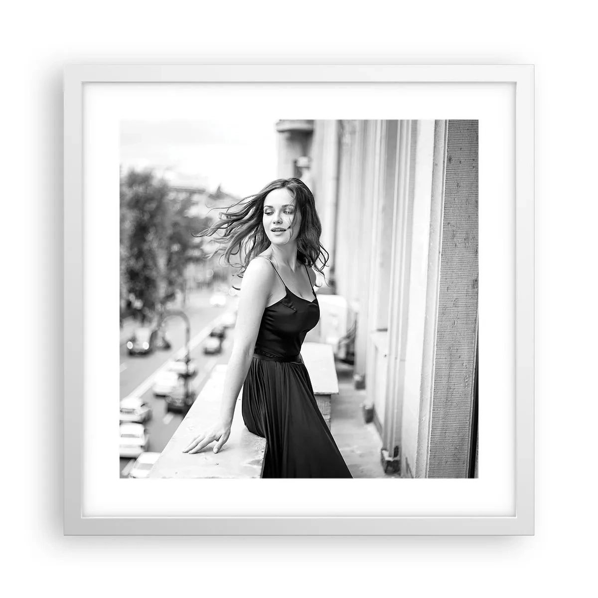 Plakat i hvid ramme - Bestemt en pariser - 40x40 cm