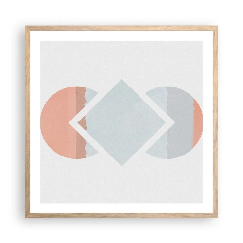 Plakat i ramme af lyst egetræ - Situationen er klar - 60x60 cm