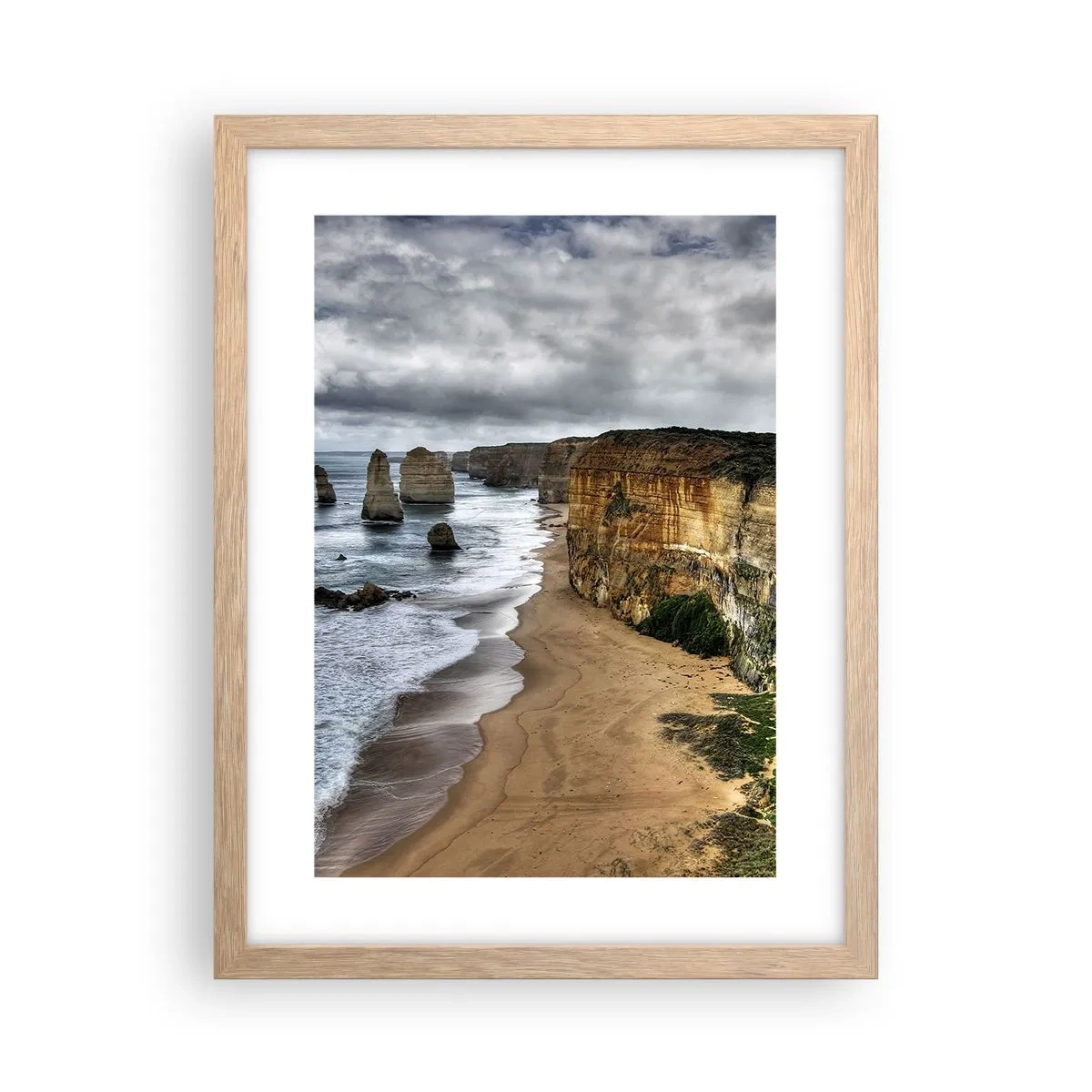 Plakat i ramme af lyst egetræ - Rå skønhed - 30x40 cm