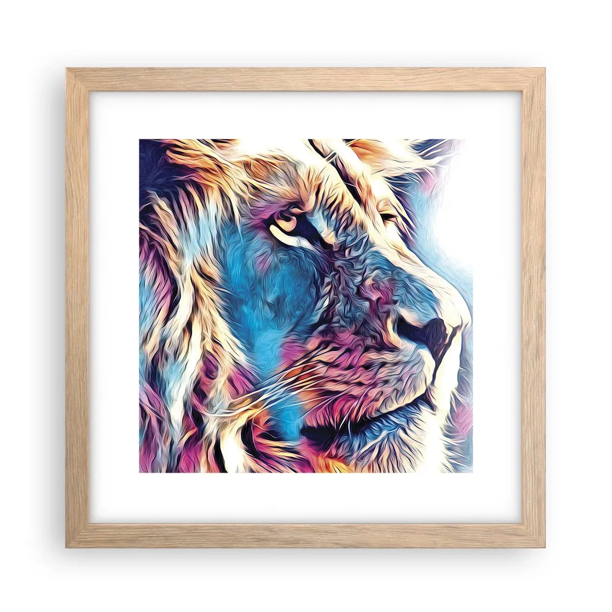 Plakat i ramme af lyst egetræ - Naturens visdom - 30x30 cm
