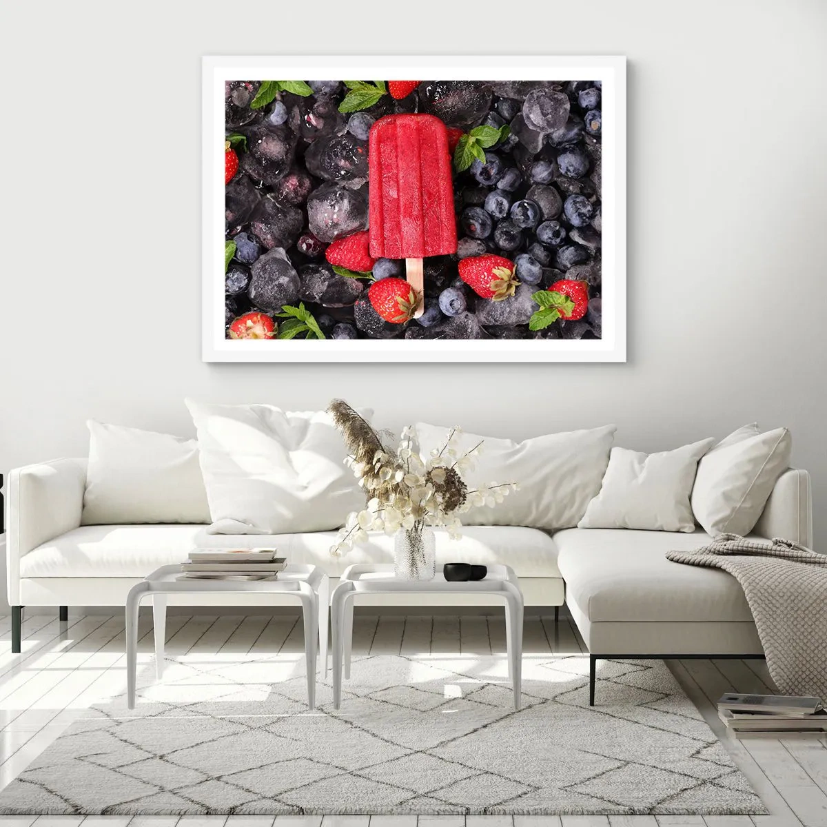 Plakat i hvid ramme - En smag af varm sommer - 100x70 cm