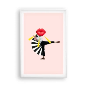 Plakat i hvid ramme - Surrealistisk popkunst - 61x91 cm