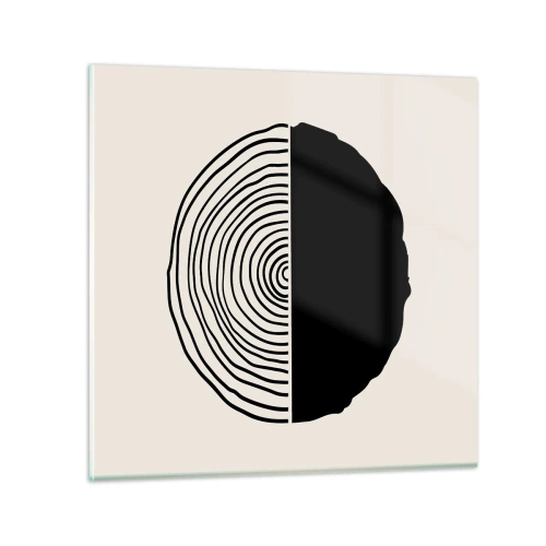 Billede på glas - Halvt og halvt - 60x60 cm