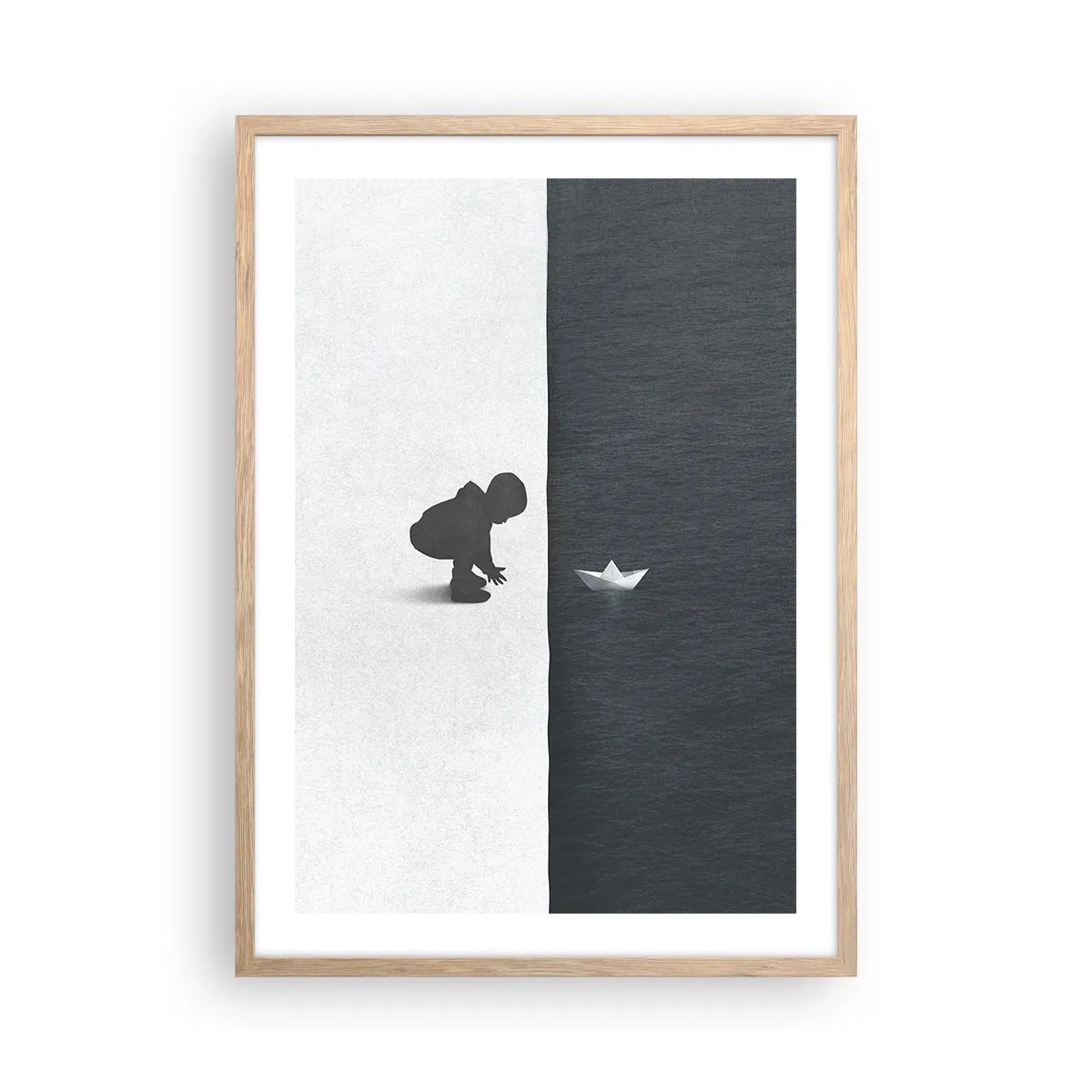 Plakat i ramme af lyst egetræ - Stor ekspedition - 50x70 cm