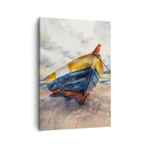 Lærredstryk - Billede på lærred - Hvile på stranden - 50x70 cm