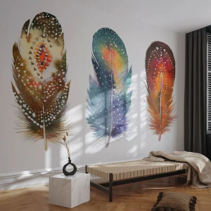 Fototapet Premium Canvas - Ritualer, ordinancer, mysterier - Fuglens fjer, Fugl, Abstraktion - 100x70 cm