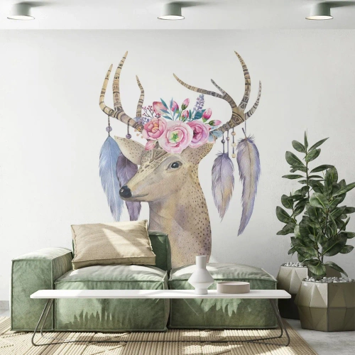 Fototapet Standard Eco - Sjælsguide - blid, uskyldig - Abstraktion, Dyr, Hjort - 450x315 cm