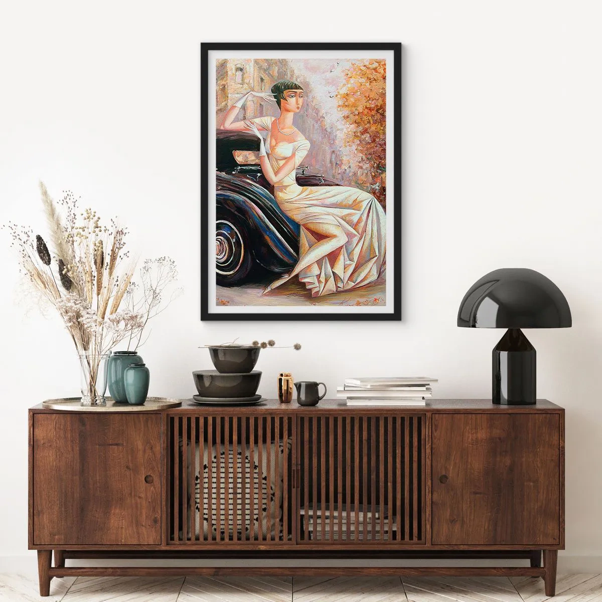 Plakat i sort ramme - Retro elegance - 61x91 cm