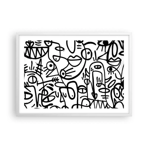 Plakat i hvid ramme - Ansigter og luftspejlinger - 70x50 cm