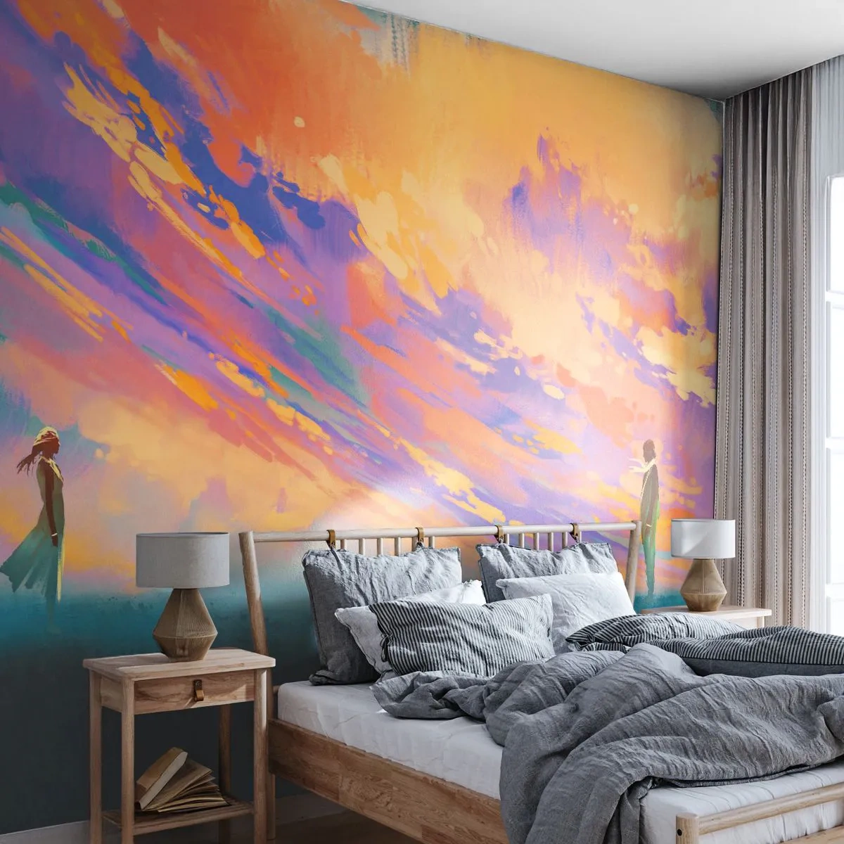 Fototapet Premium Canvas - Tiltrækningskraft - Abstraktion, Kvinde og mand, Stykke - 300x210 cm