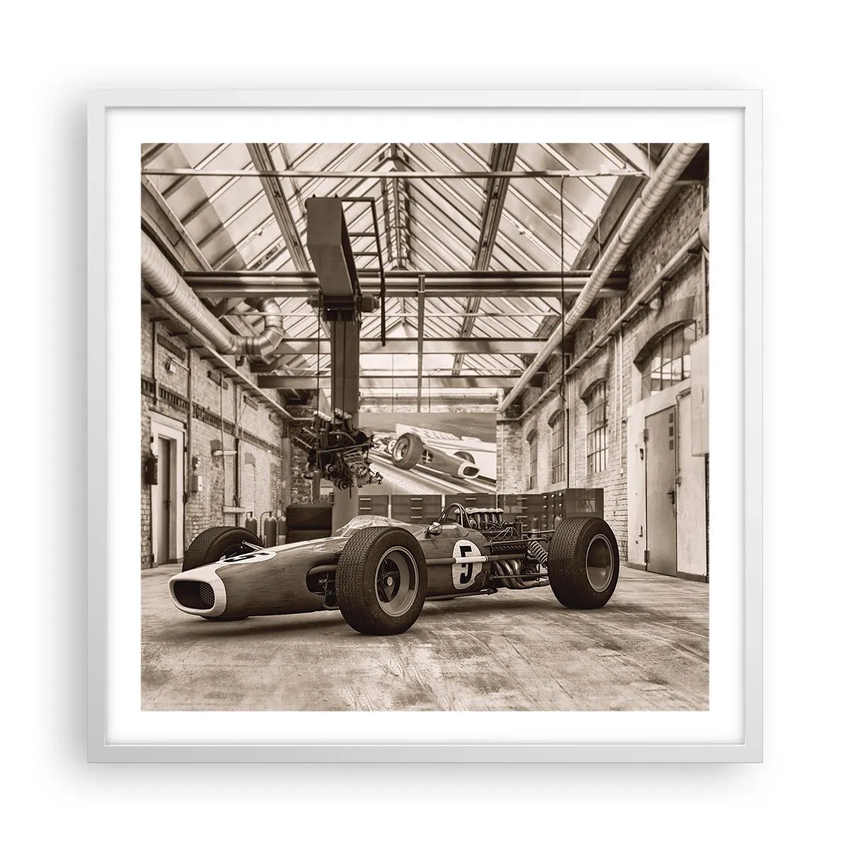 Plakat i hvid ramme - Vinderens hvile - 60x60 cm