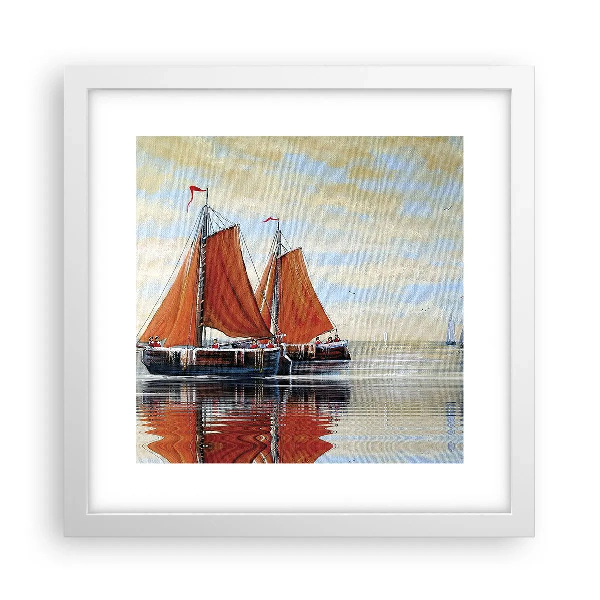 Plakat i hvid ramme - Hey, sejl, sømand.... - 30x30 cm