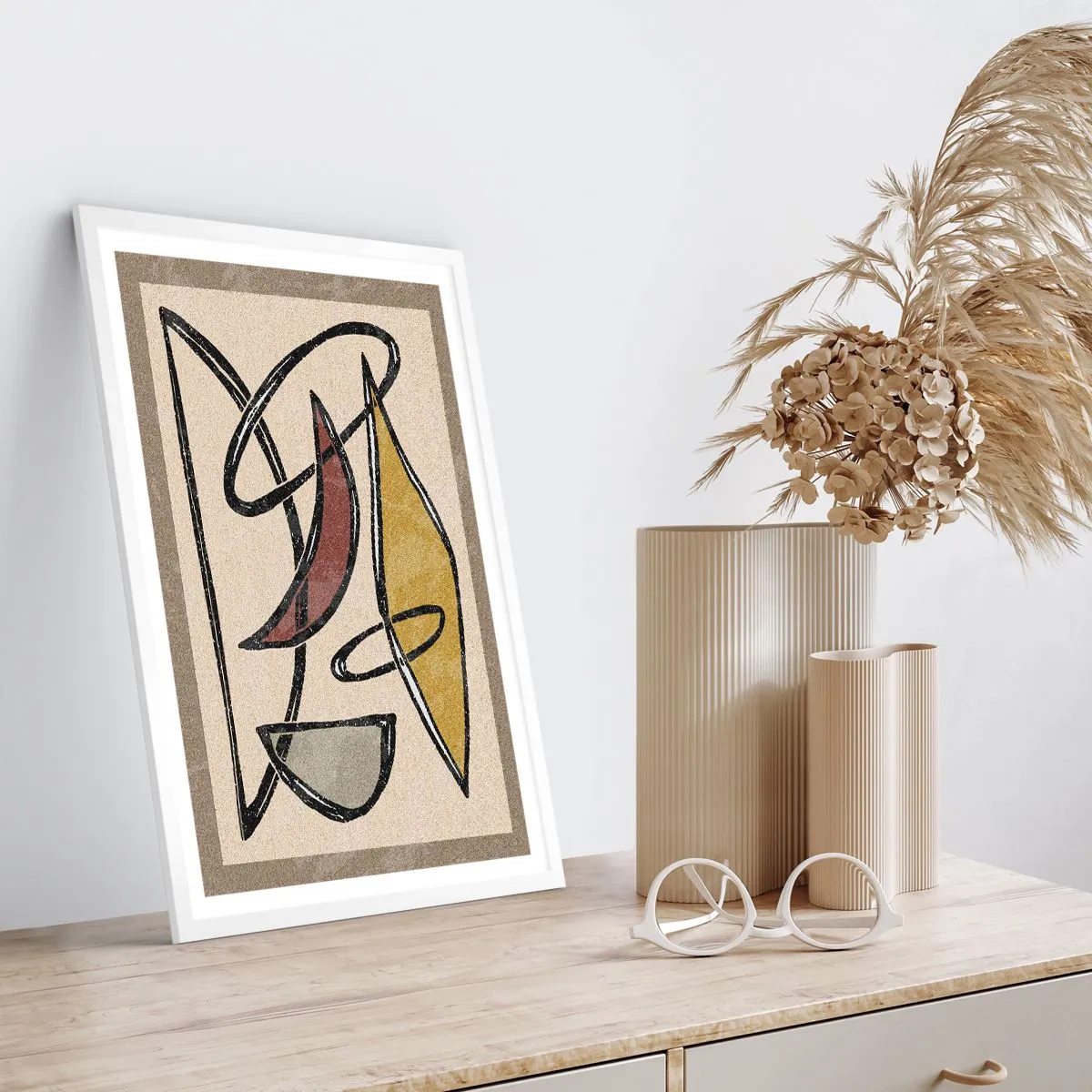 Plakat i hvid ramme - Vertikaler og niveauer - 50x70 cm