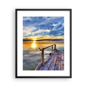 Plakat i sort ramme - Vinden går til ro - 40x50 cm