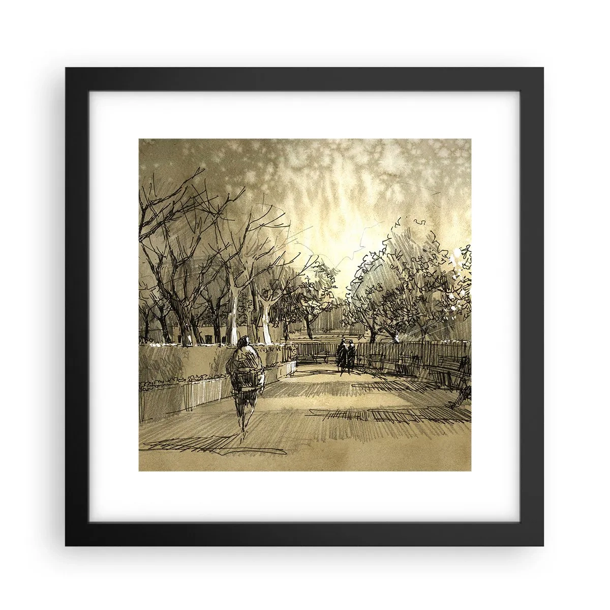 Plakat i sort ramme - Et øjeblik med fjer - 30x30 cm