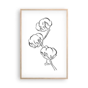 Plakat i ramme af lyst egetræ - Bomuld ned - 61x91 cm