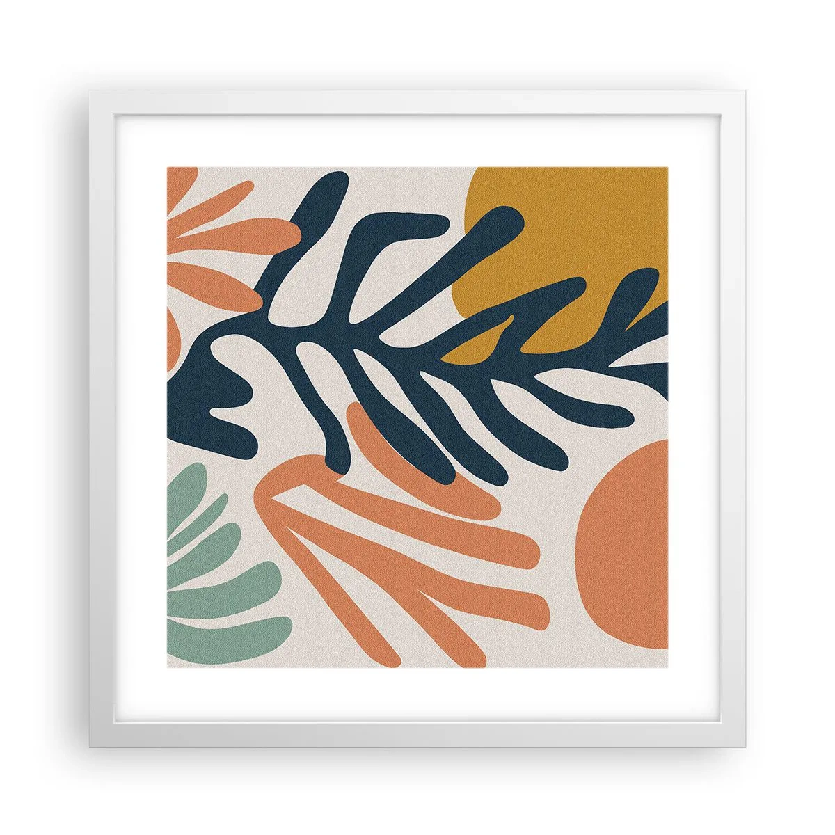 Plakat i hvid ramme - Koralhav - 40x40 cm
