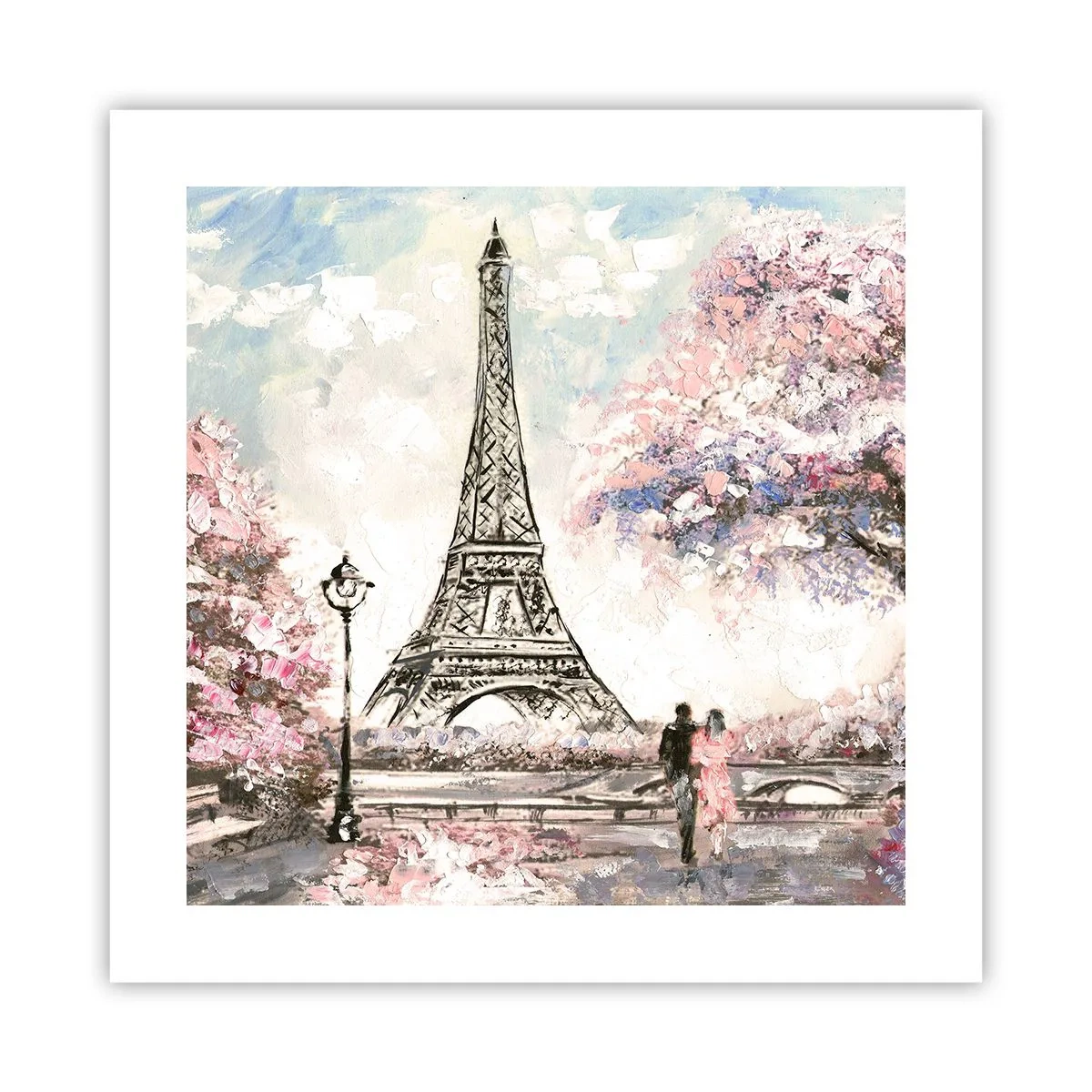 Plakat - April gåtur rundt i Paris - 40x40 cm