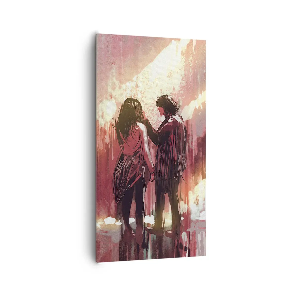 Lærredstryk - Billede på lærred - Kærlighedens evige skuespil - 65x120 cm