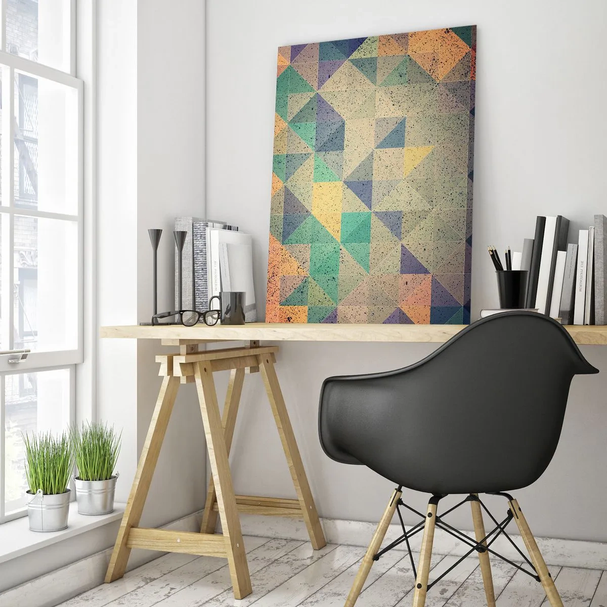 Billede på glas - Republikken trekanter - 80x120 cm