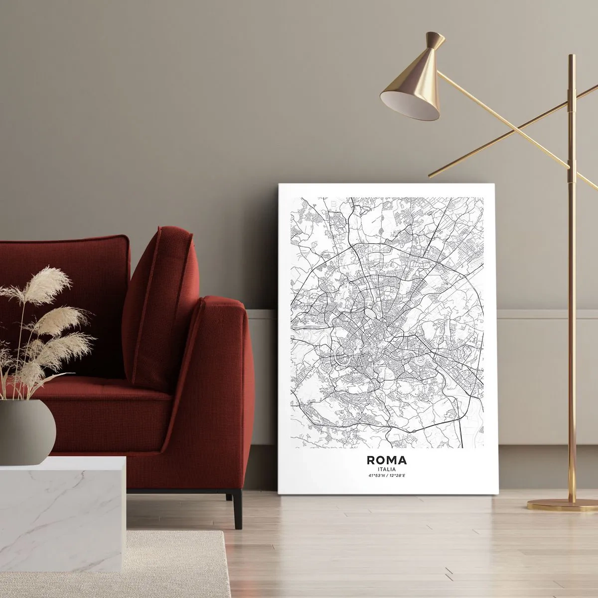 Lærredstryk - Billede på lærred - Romersk cirkel - 50x70 cm
