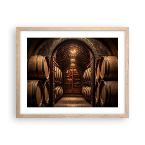 Plakat i ramme af lyst egetræ - Atmosfærisk kælder - 50x40 cm