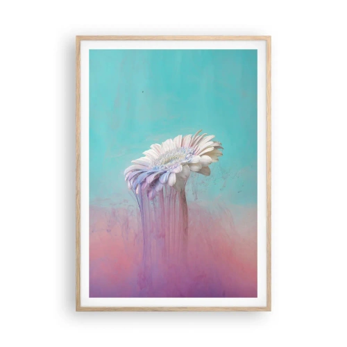 Plakat i ramme af lyst egetræ - Blomster efter døden - 70x100 cm