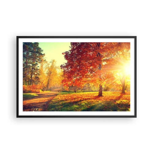Plakat i sort ramme - Rød er smuk - 91x61 cm