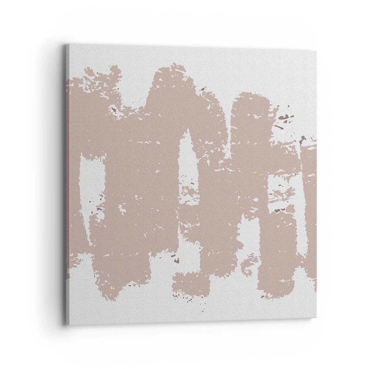 Lærredstryk - Billede på lærred - Abstraktion i sart rosa - 70x70 cm