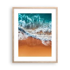 Plakat i ramme af lyst egetræ - Altid i tandem - 40x50 cm