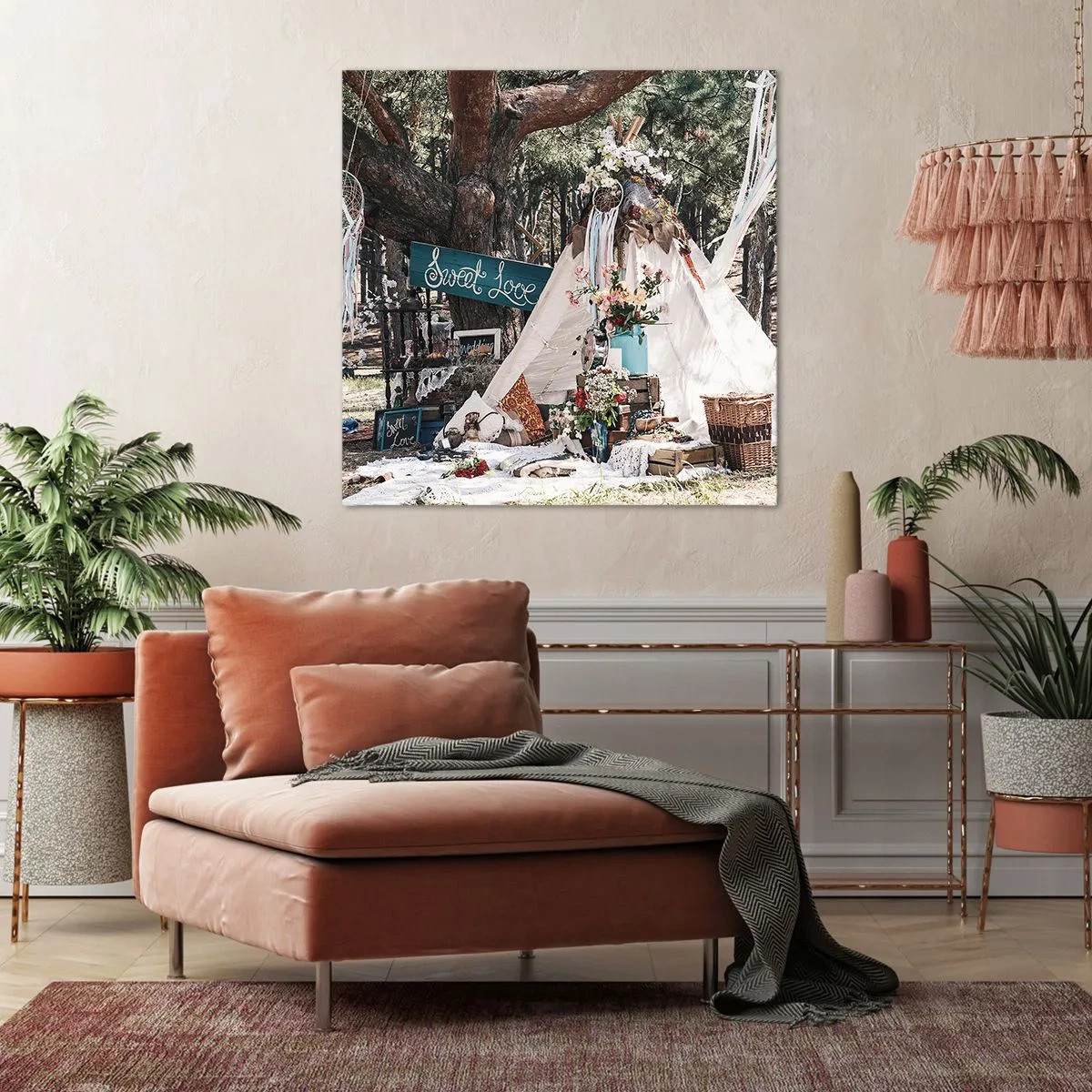 Lærredstryk - Billede på lærred - Make love… - 50x50 cm