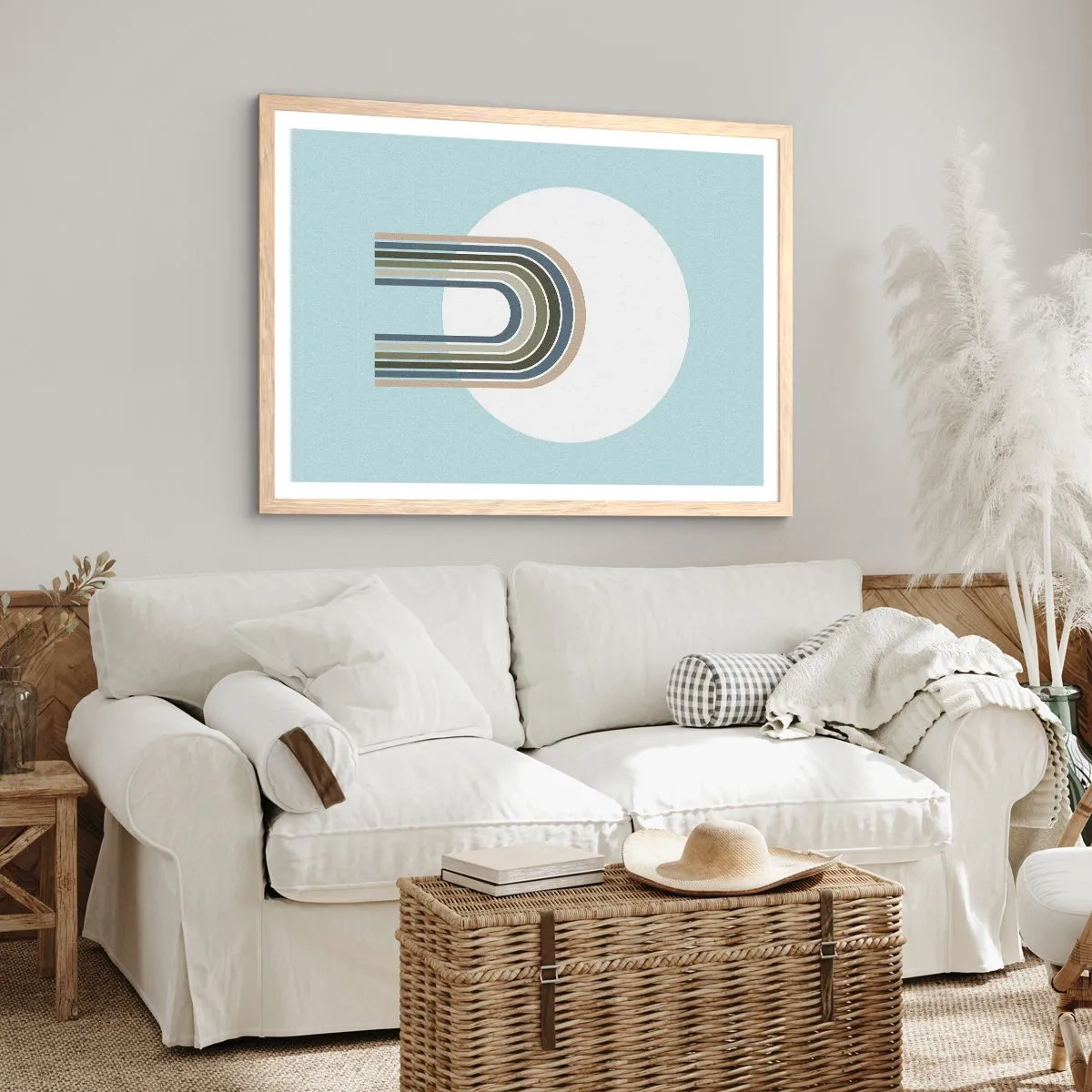 Plakat i ramme af lyst egetræ - Uimodståelig tiltrækningskraft - 70x50 cm