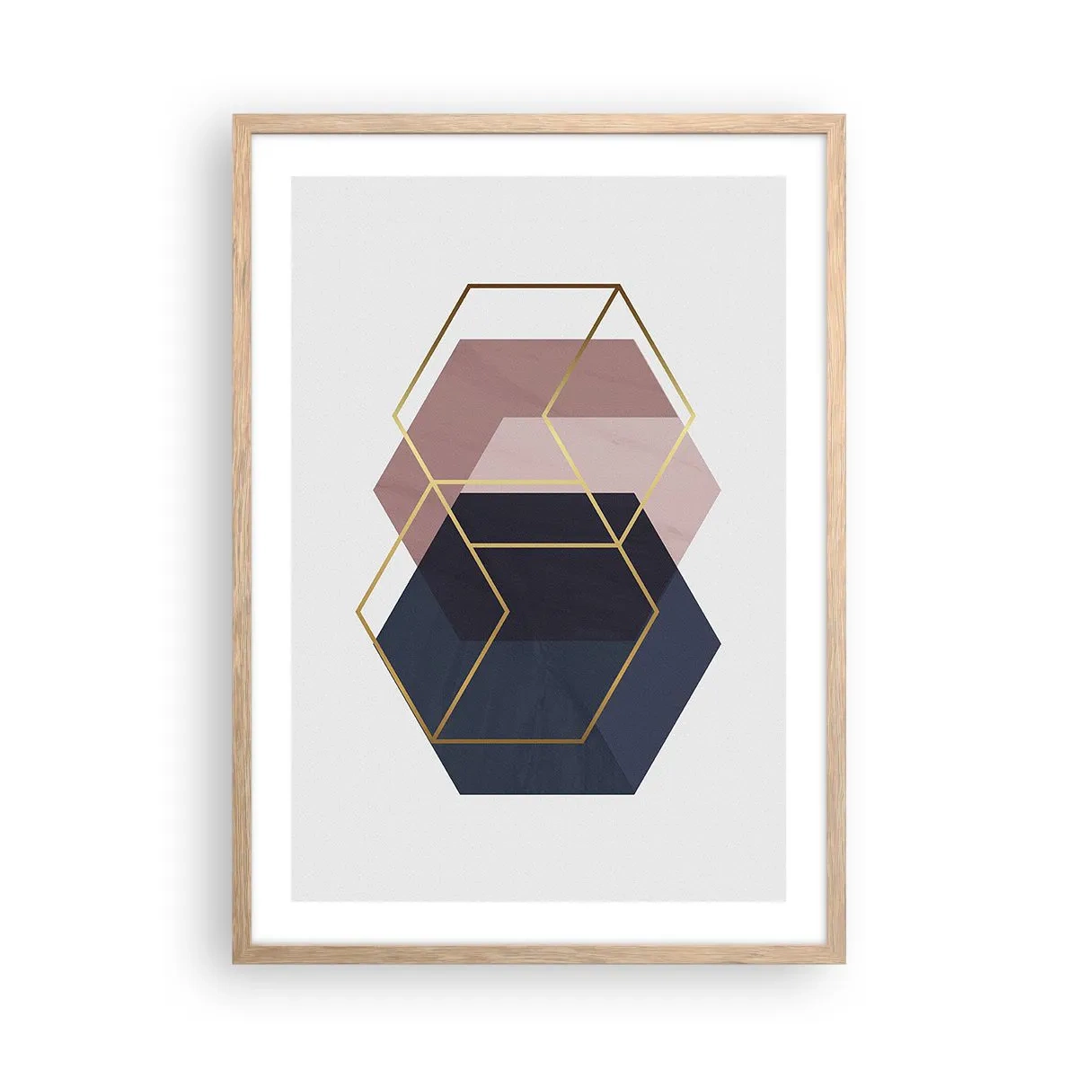 Plakat i ramme af lyst egetræ - Styrken ved enkelhed - 50x70 cm