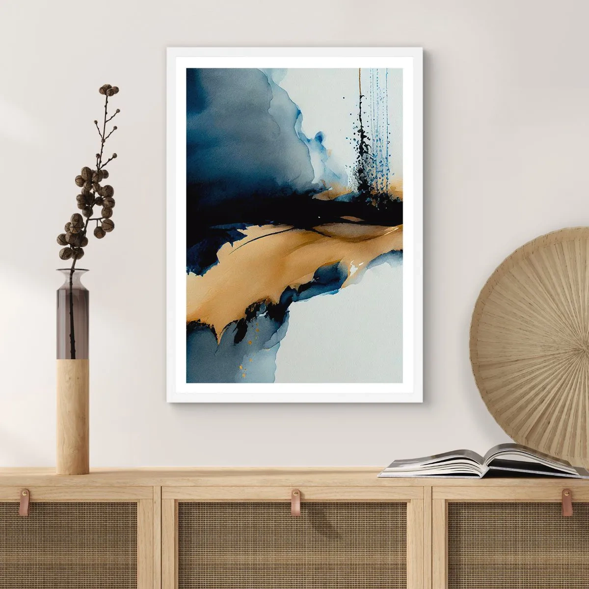 Plakat i hvid ramme - Bag sløret - 50x70 cm