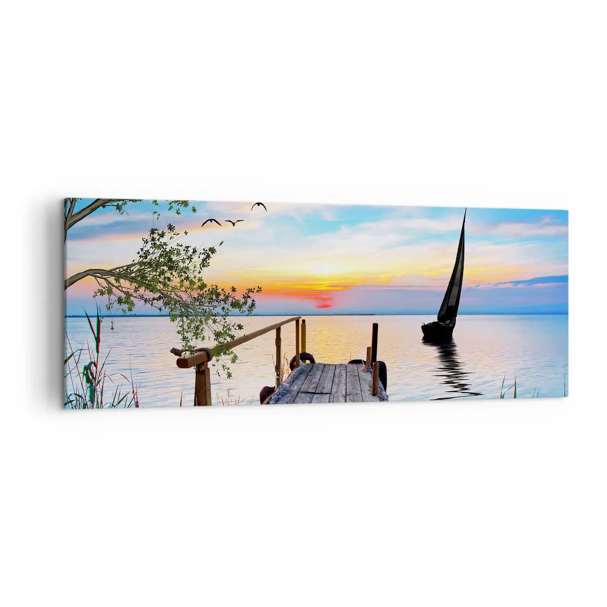 Lærredstryk - Billede på lærred - Godaften - 140x50 cm