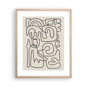 Plakat i ramme af lyst egetræ - På sporet - 40x50 cm