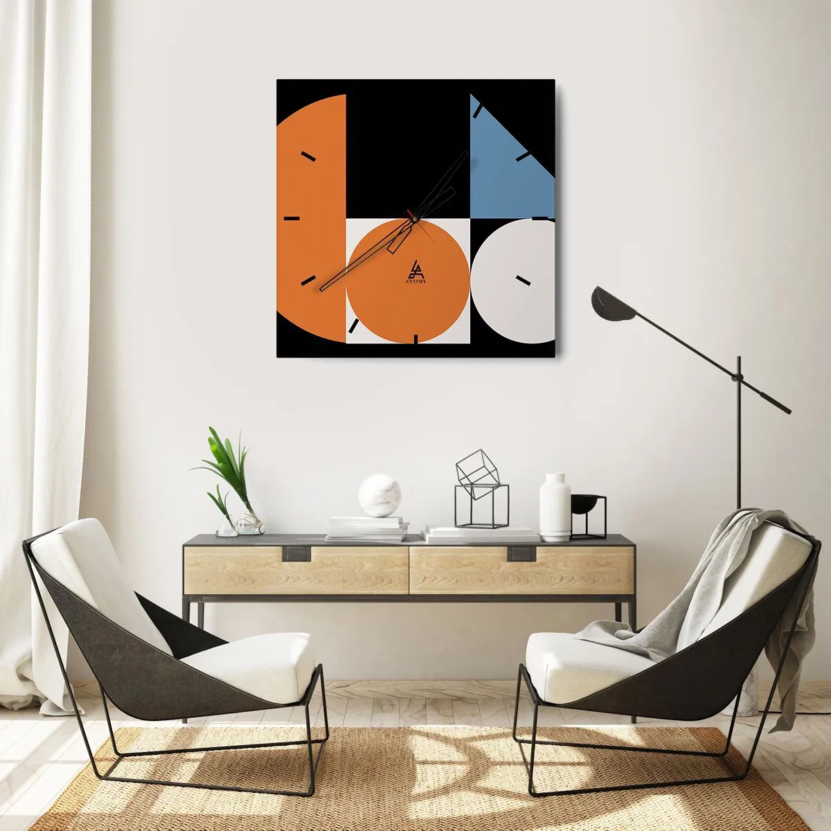 Vægur, Uret - System til figurer - 30x30 cm